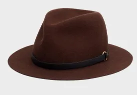 FLOPPY PACKABLE FEDORA IN MATTER BROWN MELANGE