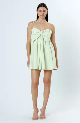 Golden Girl Bow Mini Dress