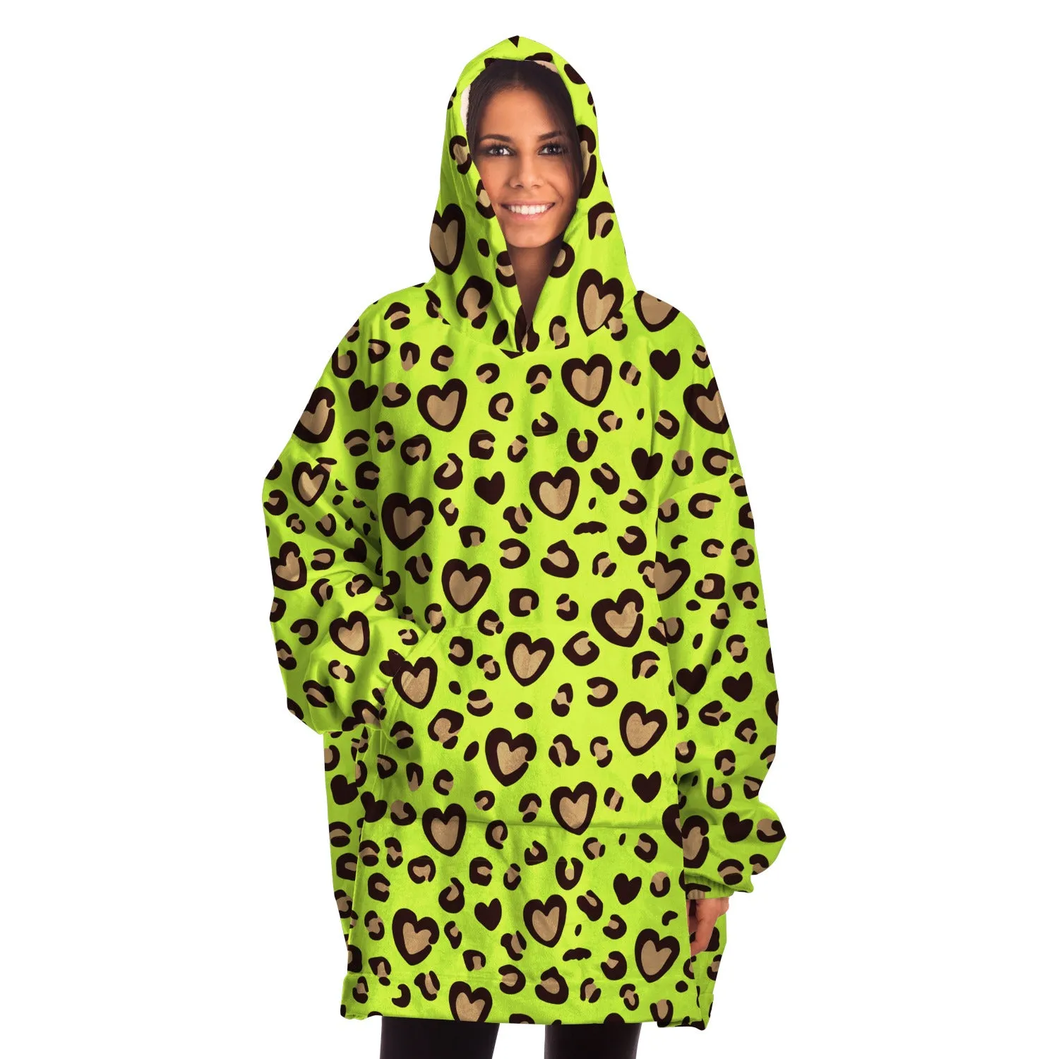 Heart Leopard Print Snug Hoodie