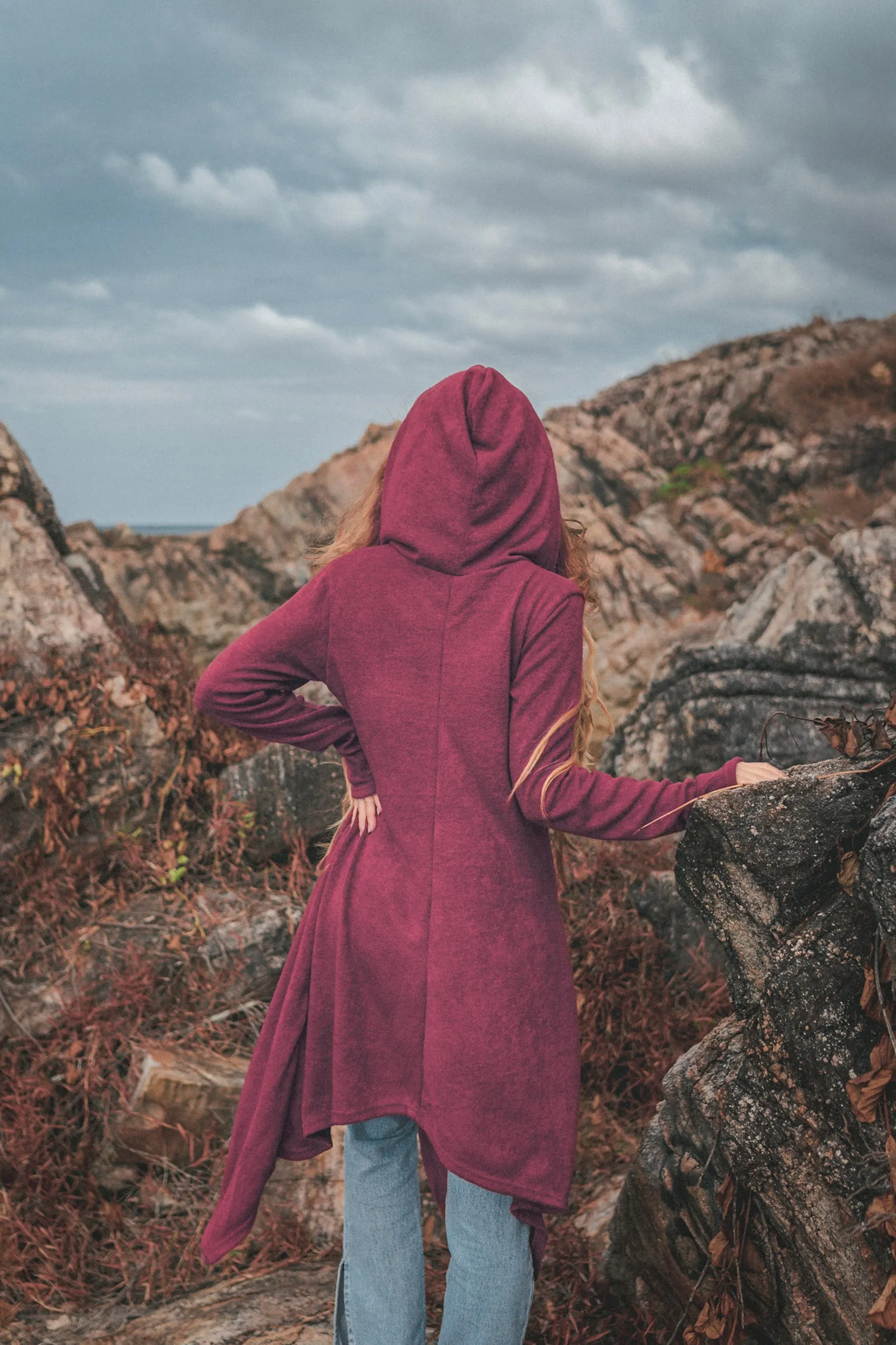 Hooded Cardigan Kala Acana Red