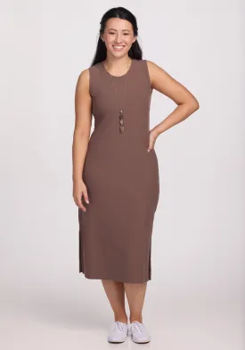 Iris Ribbed Dress - Toasted Almond