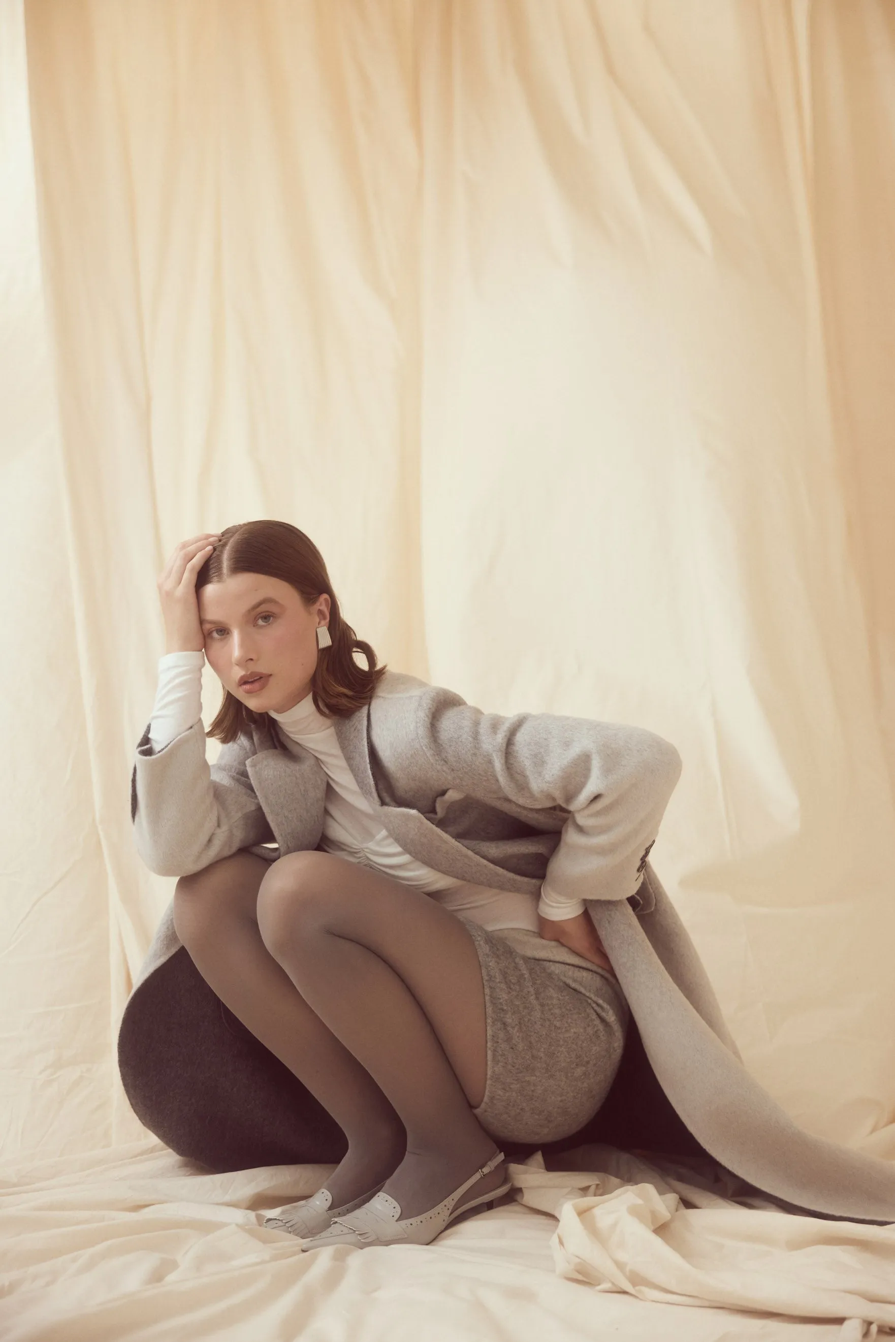 Isla Wool Coat - Grey Marle