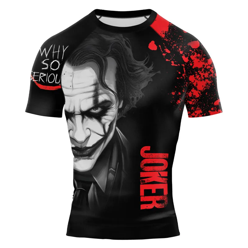 Joker Horror Why So Serious Men's Short Sleeve Rash Guard