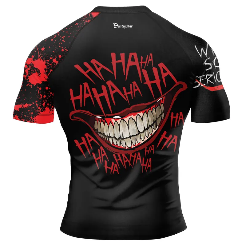 Joker Horror Why So Serious Men's Short Sleeve Rash Guard