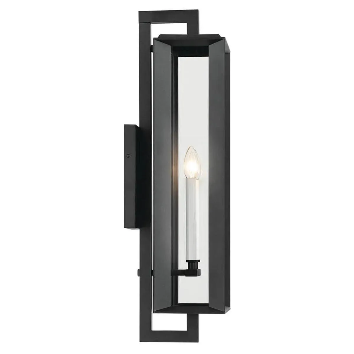 Kroft 28 In 2-Lights Outdoor Wall Light, Black Finish