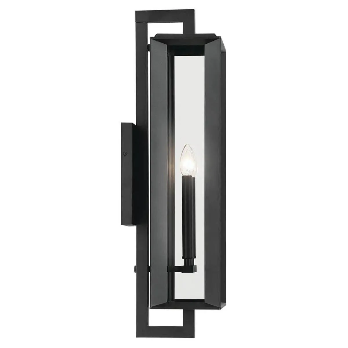 Kroft 28 In 2-Lights Outdoor Wall Light, Black Finish