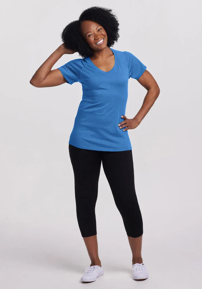 Mia V Neck - Blue Gelato