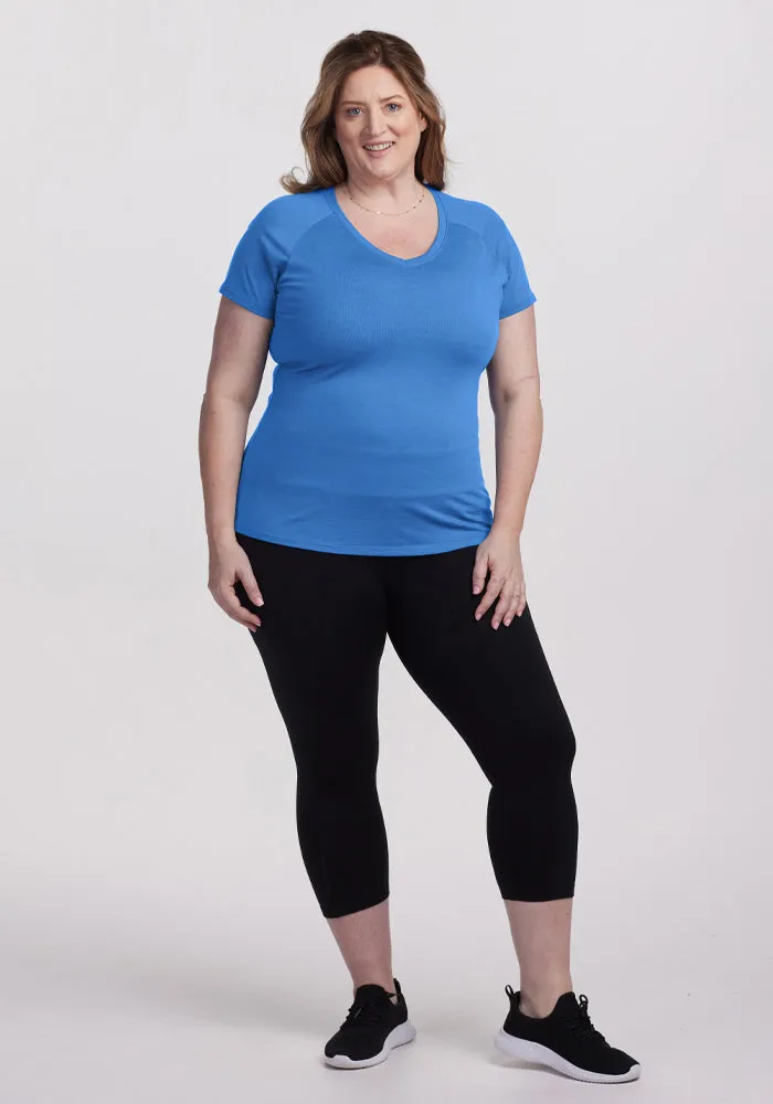Mia V Neck - Blue Gelato