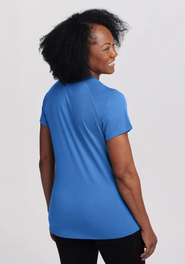 Mia V Neck - Blue Gelato