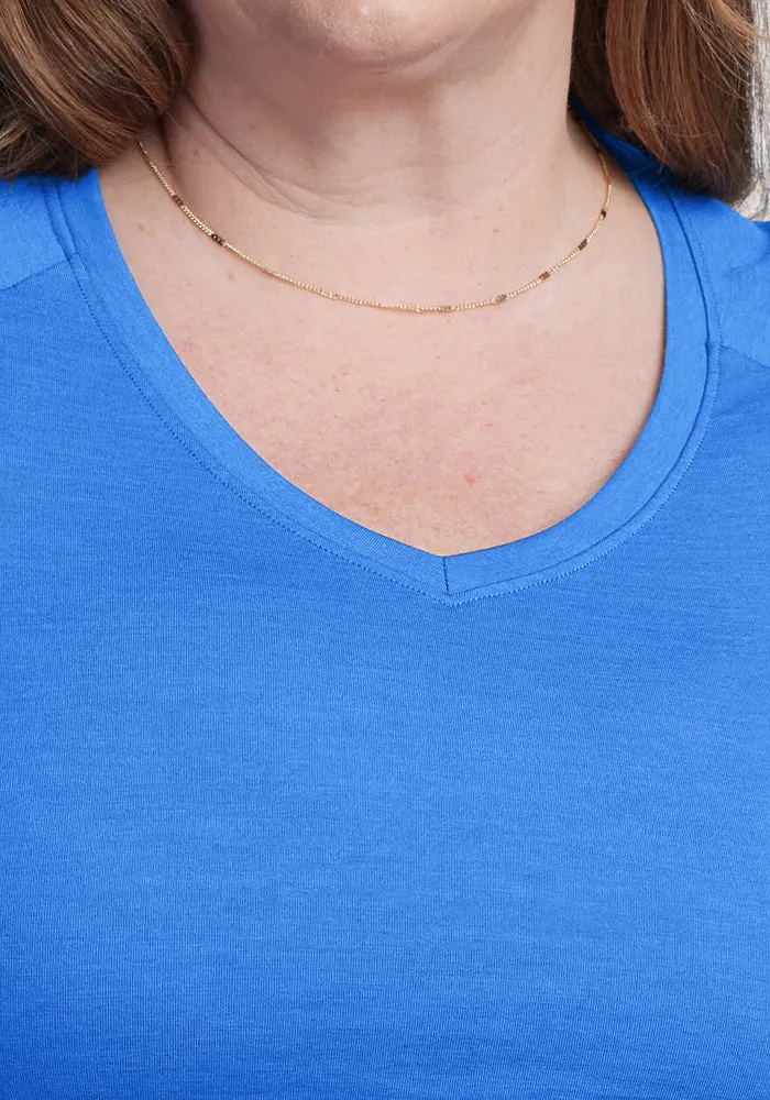 Mia V Neck - Blue Gelato