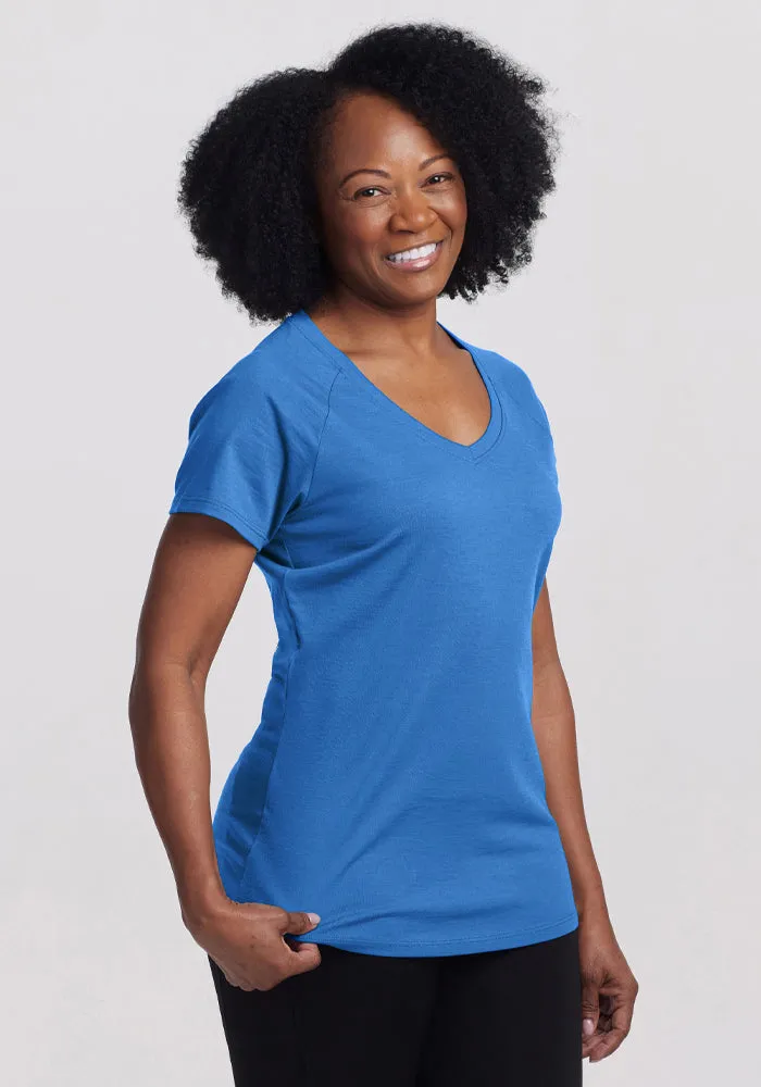 Mia V Neck - Blue Gelato