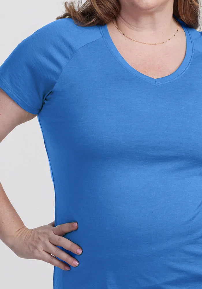 Mia V Neck - Blue Gelato