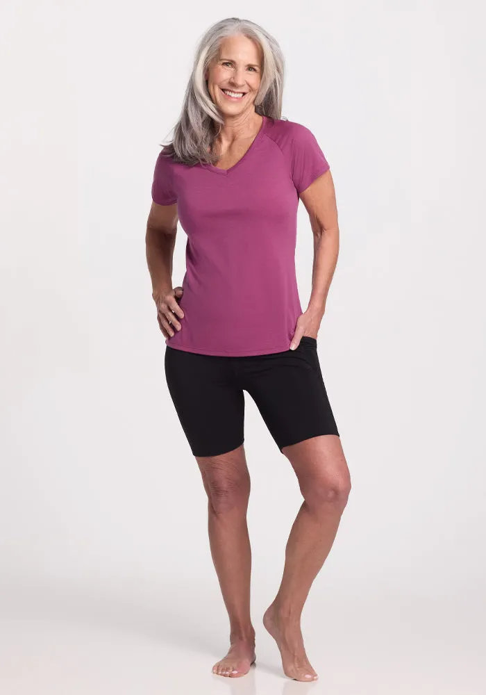 Mia V Neck - Jam Berry