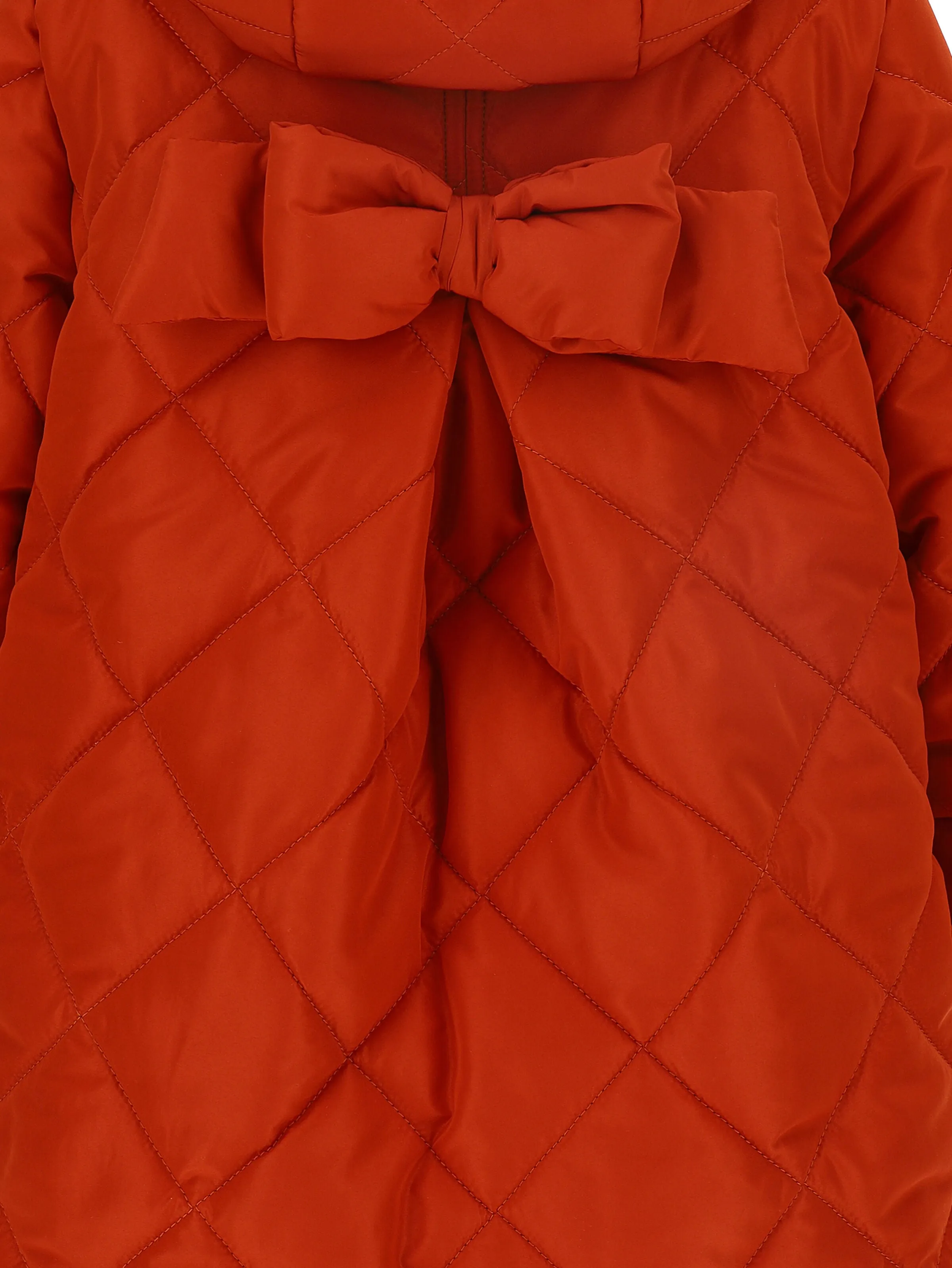Monnalisa - Quilted Down Coat with Bow