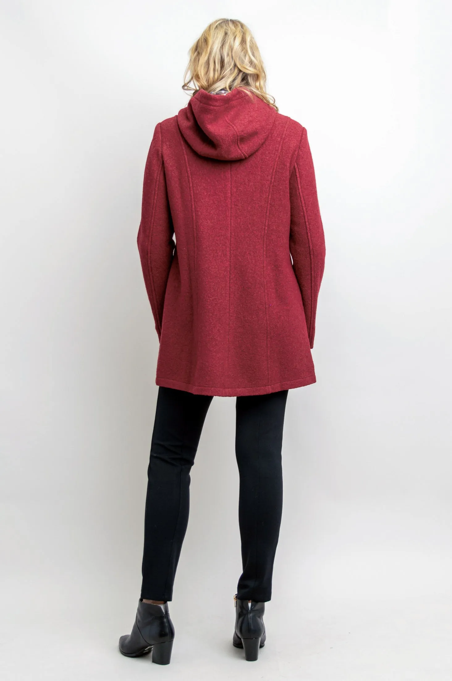 Natasha Coat, Burgundy, Boiled Wool
