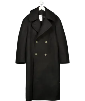 Petar Petrov Black Matin Oversized Double Breasted Coat UK 8
