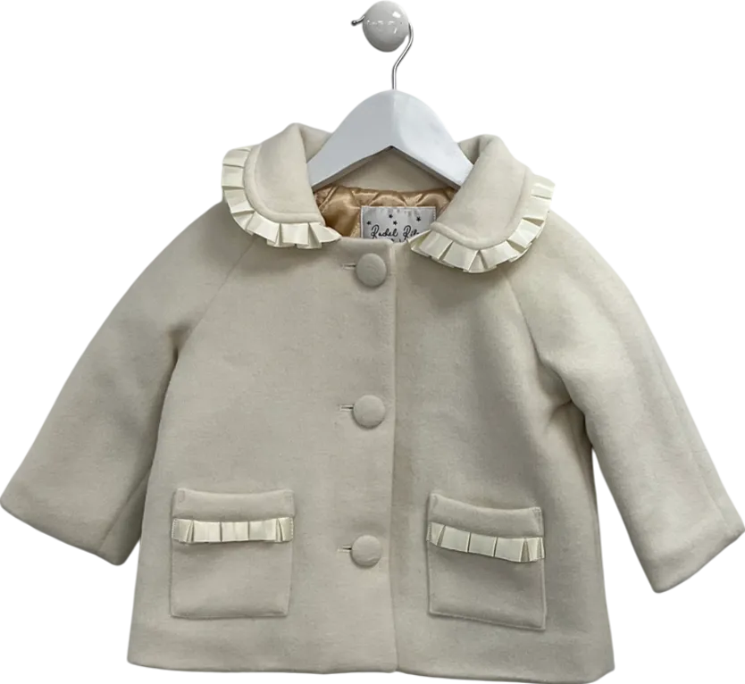 Rachel Riley Cream Wool Look Collared Coat 12-18 Months