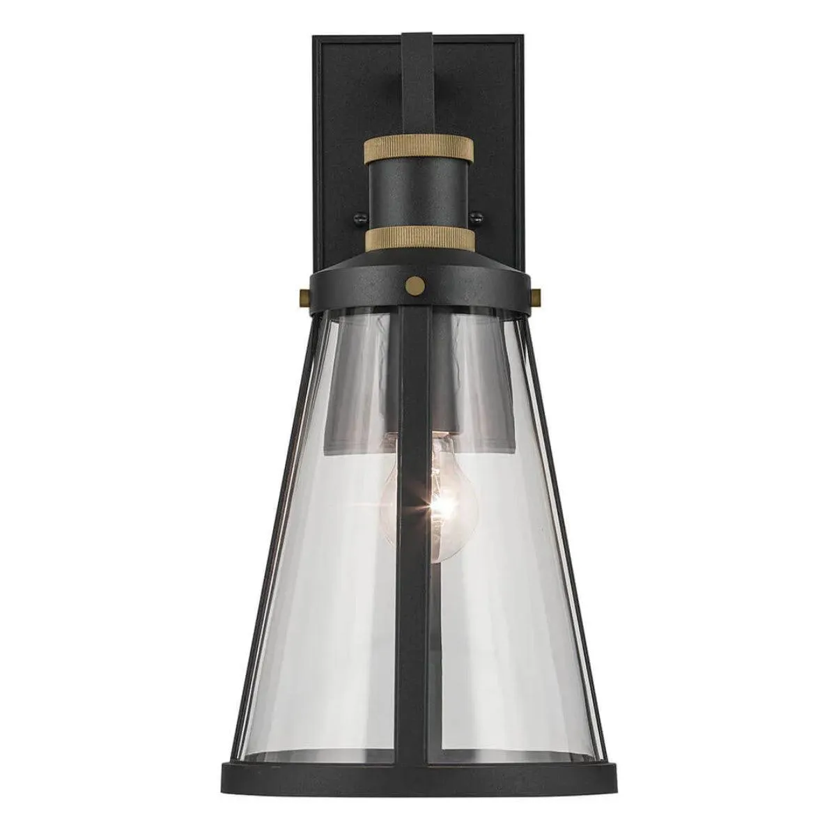 Talman 18 In 1-Light Outdoor Wall Light With Clear Glass, Black Finish
