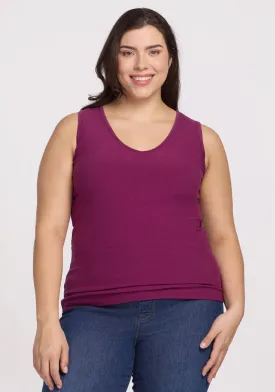 Vivi Ribbed Tank - Jam Berry